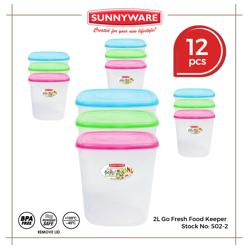 12pcs 2L Go Fresh Food Keeper [Sunnyware 502-2] | Plasticware | Kitchenware | Storage | BPA Free