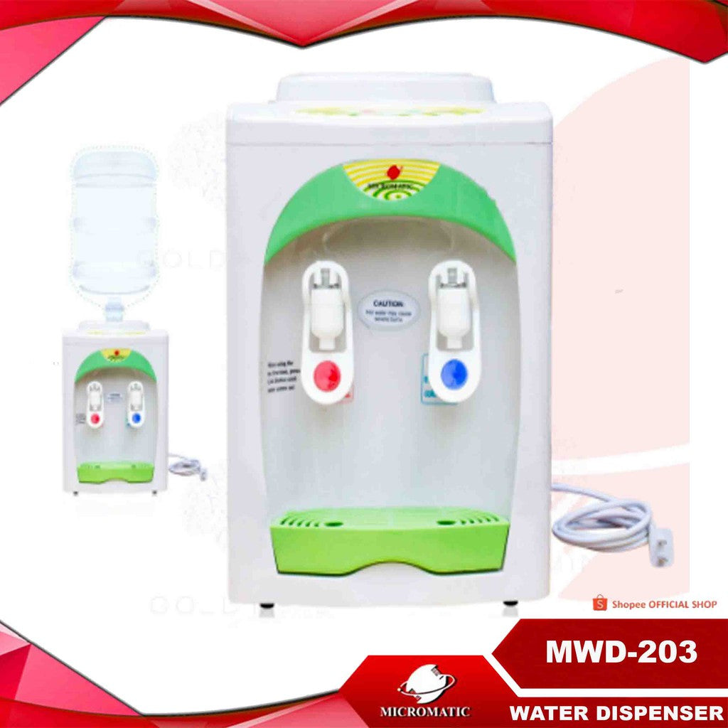 Micromatic MWD-203 Table Top Electric Water Dispenser (White/Green)