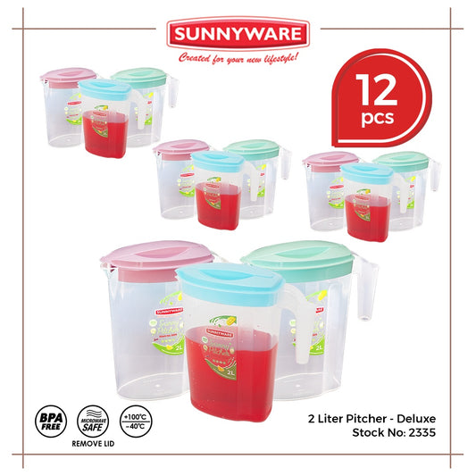 12pcs 2L Pitcher – Deluxe [Sunnyware 2335] | BPA Free | Plasticware