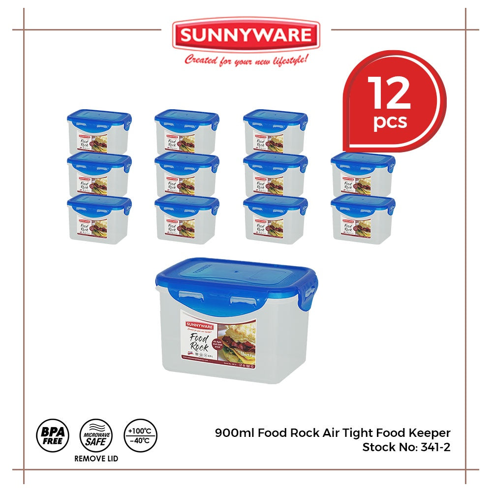 12pcs 900ml Food Rock Air Tight Food Keeper [Sunnyware 341-2] | Plasticware|Kitchenware|Food Storage