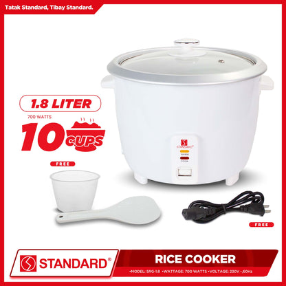 Standard Rice Cooker 1.8L Plain White