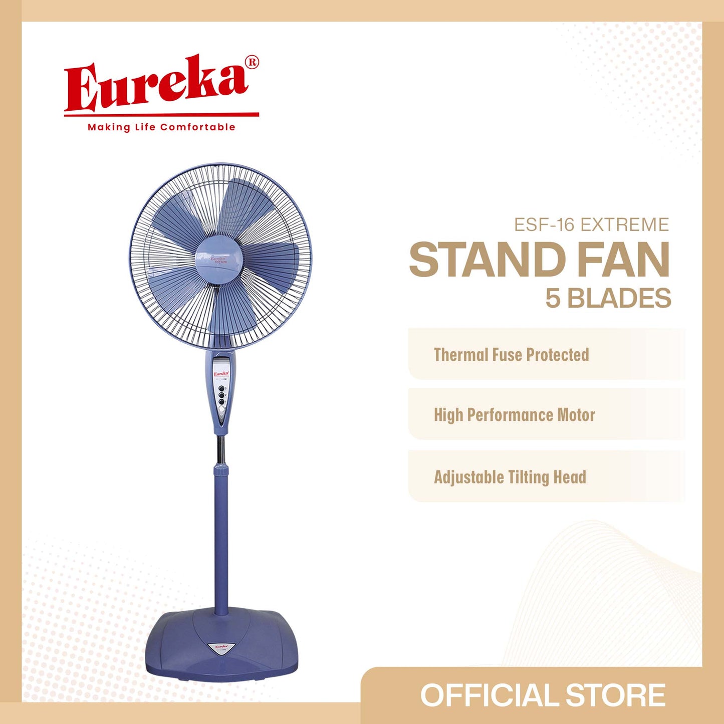 Eureka Stand Fan High Performance Motor ESF 16 Extreme