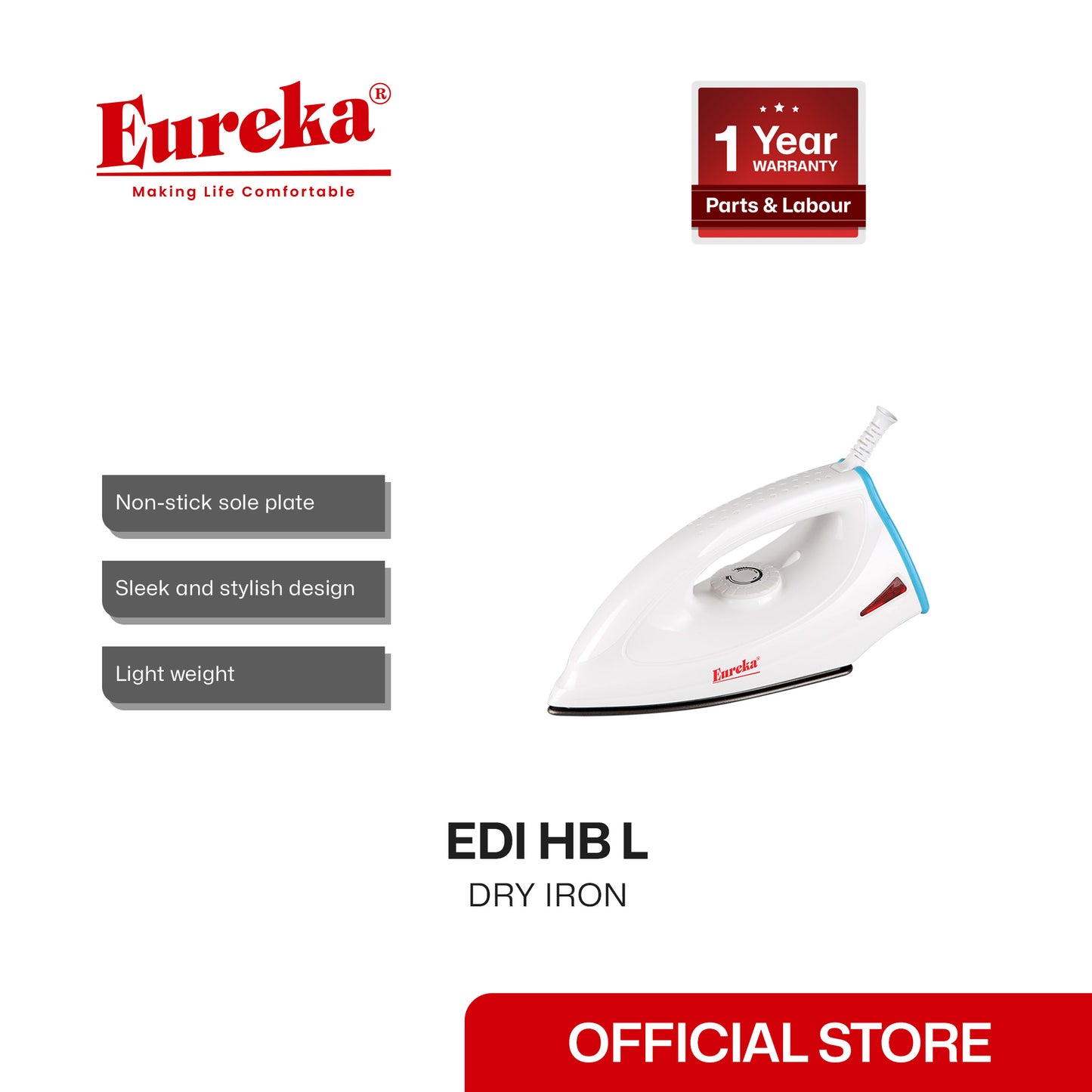 Eureka Dry Flat Iron / Plantsa EDIHBL