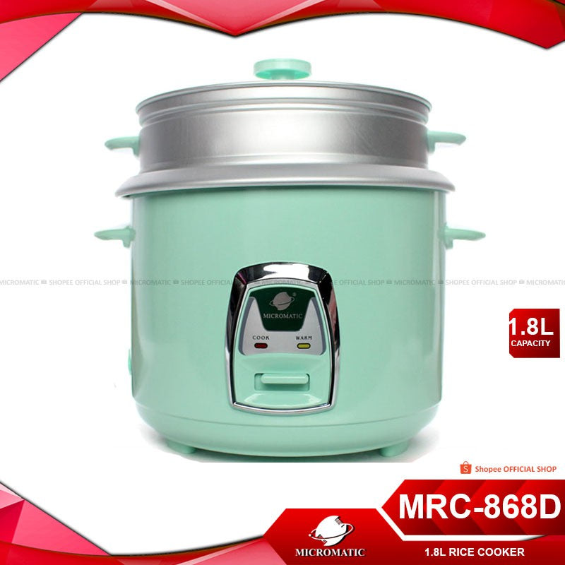 Micromatic MRC-868D Rice Cooker 1.8L Good for 10-12 Persons_Green