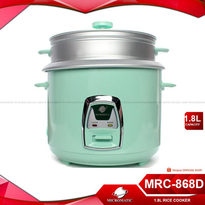 Micromatic MRC-868D Rice Cooker 1.8L Good for 10-12 Persons_Green