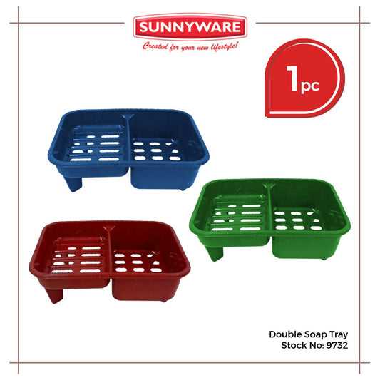 Sunnyware 9732 Double Soap Tray w/ drain for kichen laundry