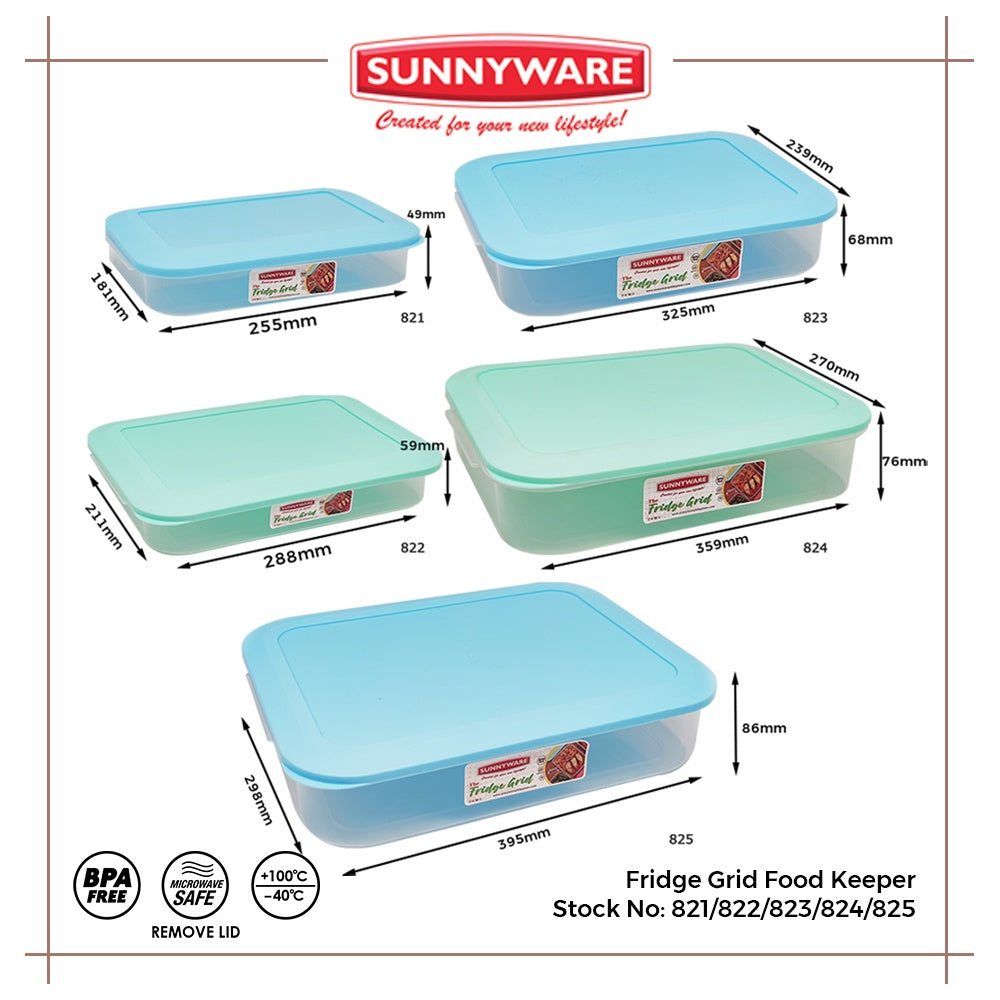 3pcs 7.5 L Fridge Grid Food Keeper [Sunnyware 825] | Plasticware | Kitchenware | Storage | BPA Free