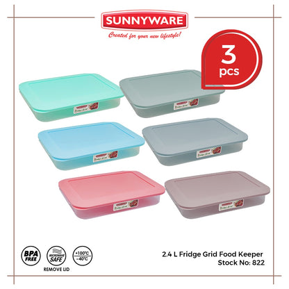 3pcs 2.4 L Fridge Grid Food Keeper [Sunnyware 822] | Plasticware | Kitchenware | Storage | BPA Free