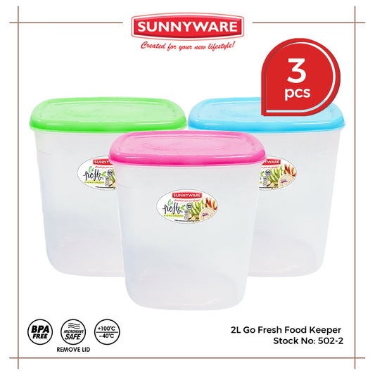 3pcs 2L Go Fresh Food Keeper [Sunnyware 502-2] | Plasticware | Kitchenware | Storage | BPA Free