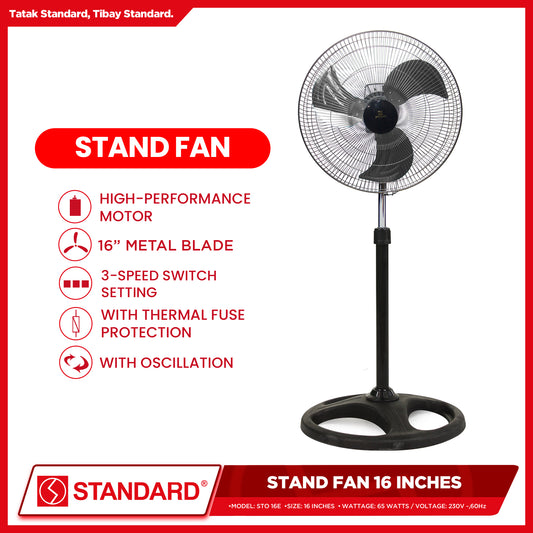 Standard Stand Fan 16" (Metal Fan Blade) STO-16E