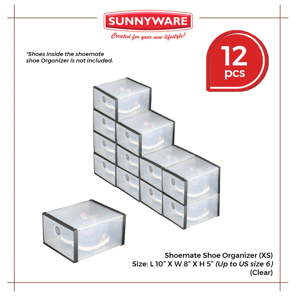 12 pcs Sunnyware 9659-XS Shoemate XS ladies size 7 shoe box | shoe mate shoebox organizer