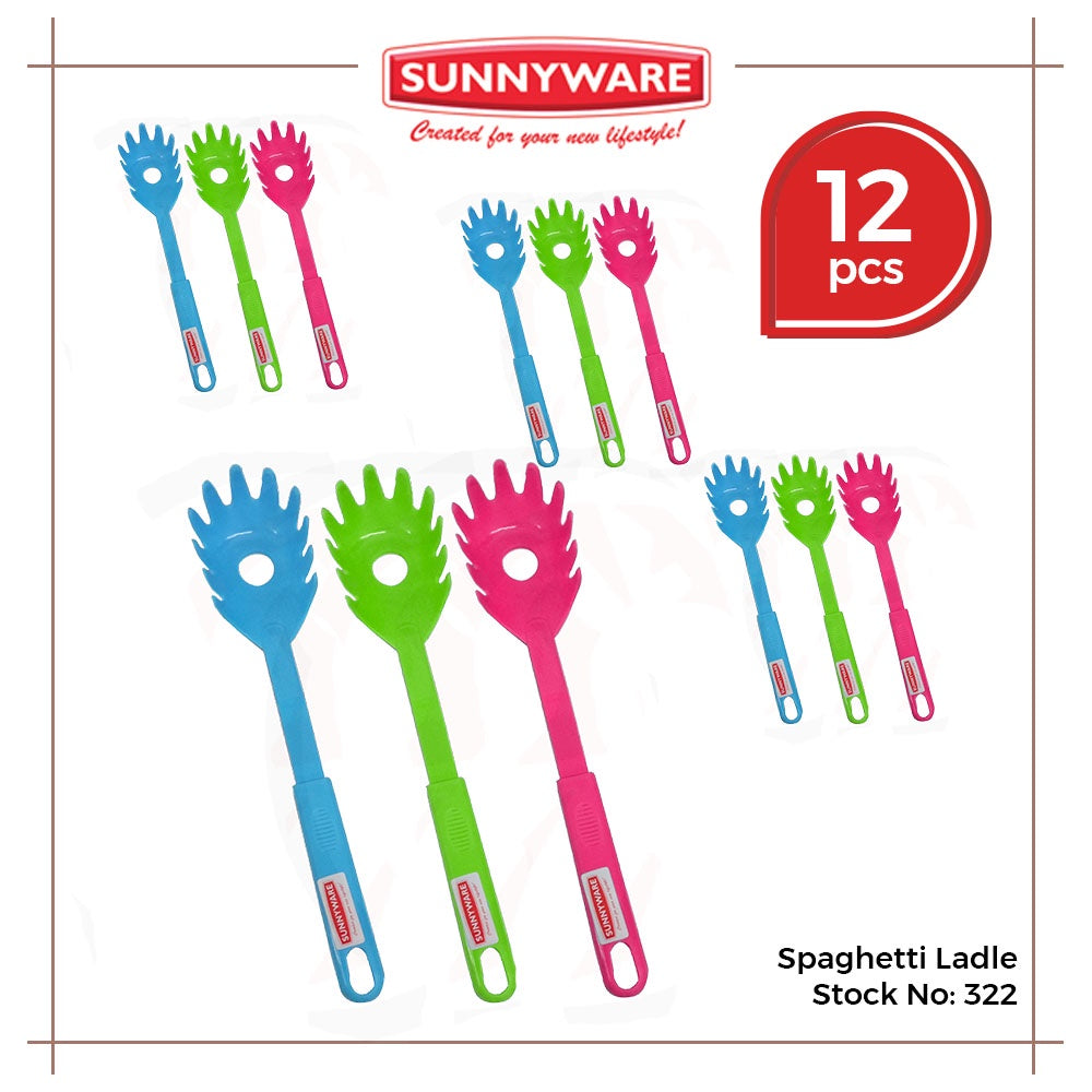 12pcs Spaghetti Ladle [Sunnyware 322] | Kitchenware | Plasticware | Pasta | Palabok