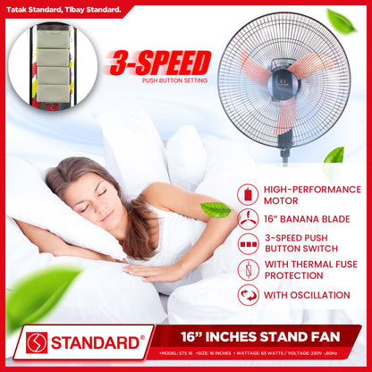 Standard Stand Fan 16" Banana Plastic Blade