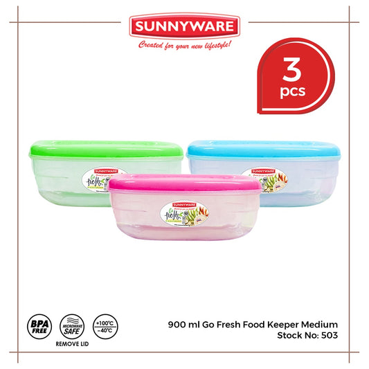 3pcs 900ml Go Fresh Food Keeper [Sunnyware 503] | Plasticware | Kitchenware | Storage | BPA Free