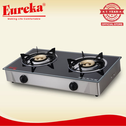 Eureka Glass Double Burner EGS GDP - Black