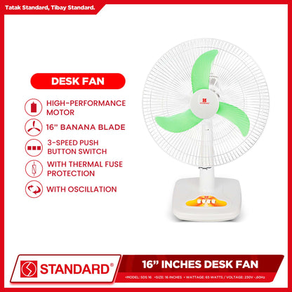 Standard Desk Fan 16" Banana Plastic Blade