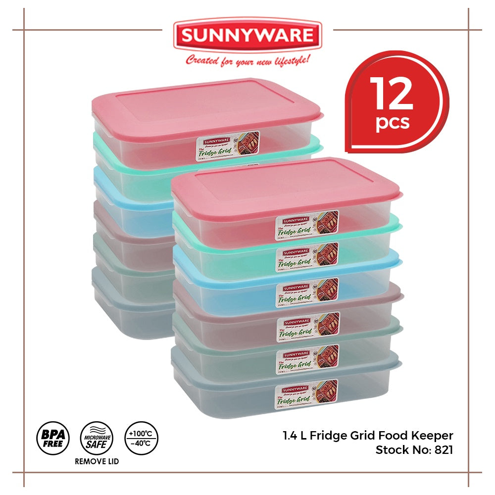 12pcs 1.4 L Fridge Grid Food Keeper [Sunnyware 821] | Plasticware | Kitchenware | Storage | BPA Free