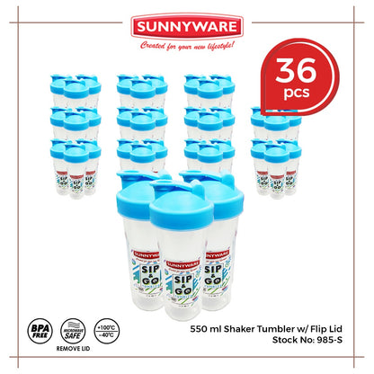 36 pcs Sunnyware 985-S 550 ml Sip n Go Tumbler Shaker Flip for giveaway