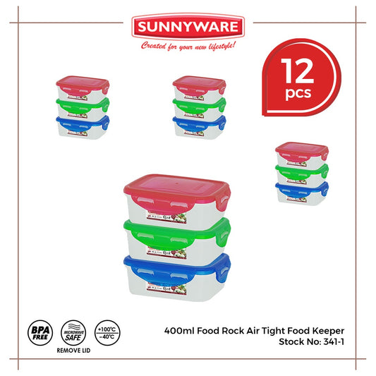 12pcs 400ml Food Rock Air Tight Food Keeper [Sunnyware 341-1] | Plasticware|Kitchenware|Food Storage