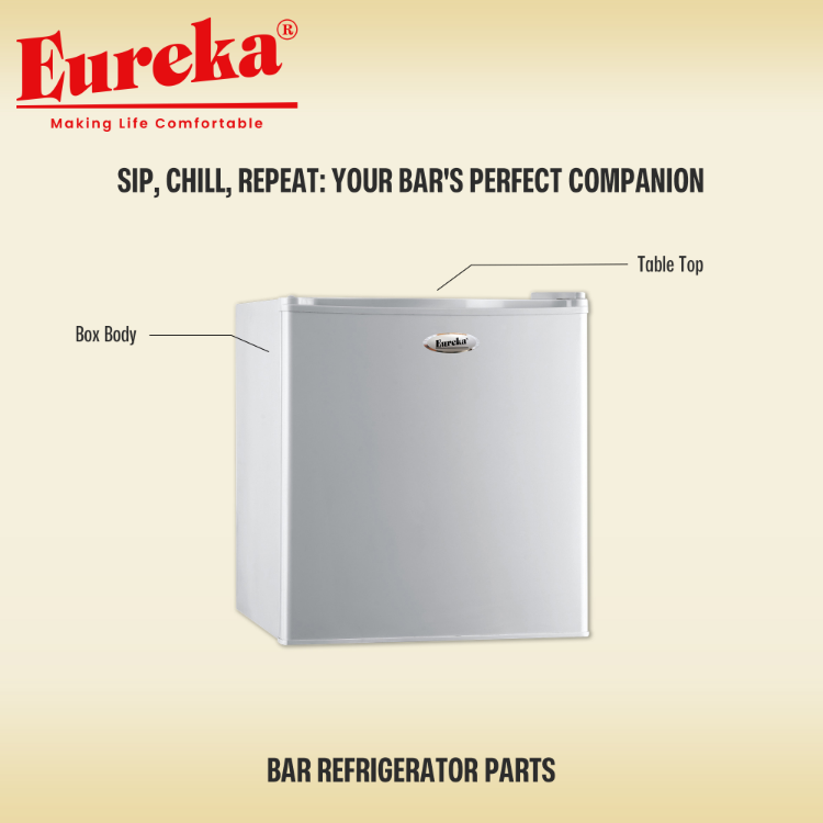 Eureka Minimalist Bar Refrigerator 1.8 Cubic Ft. EBR K18 BLACK/GRAY