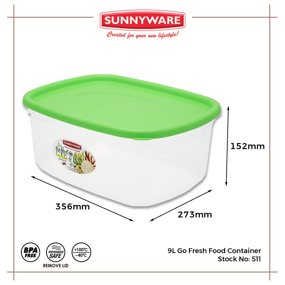 12pcs 9L Go Fresh Food Container [Sunnyware 511] | Plasticware | Kitchenware | Storage | BPA Free