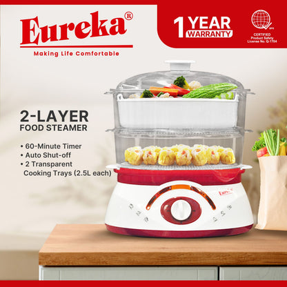 Eureka  Food Steamer Double-sided Water Filling 2-Layer | 3-Layer Random Color