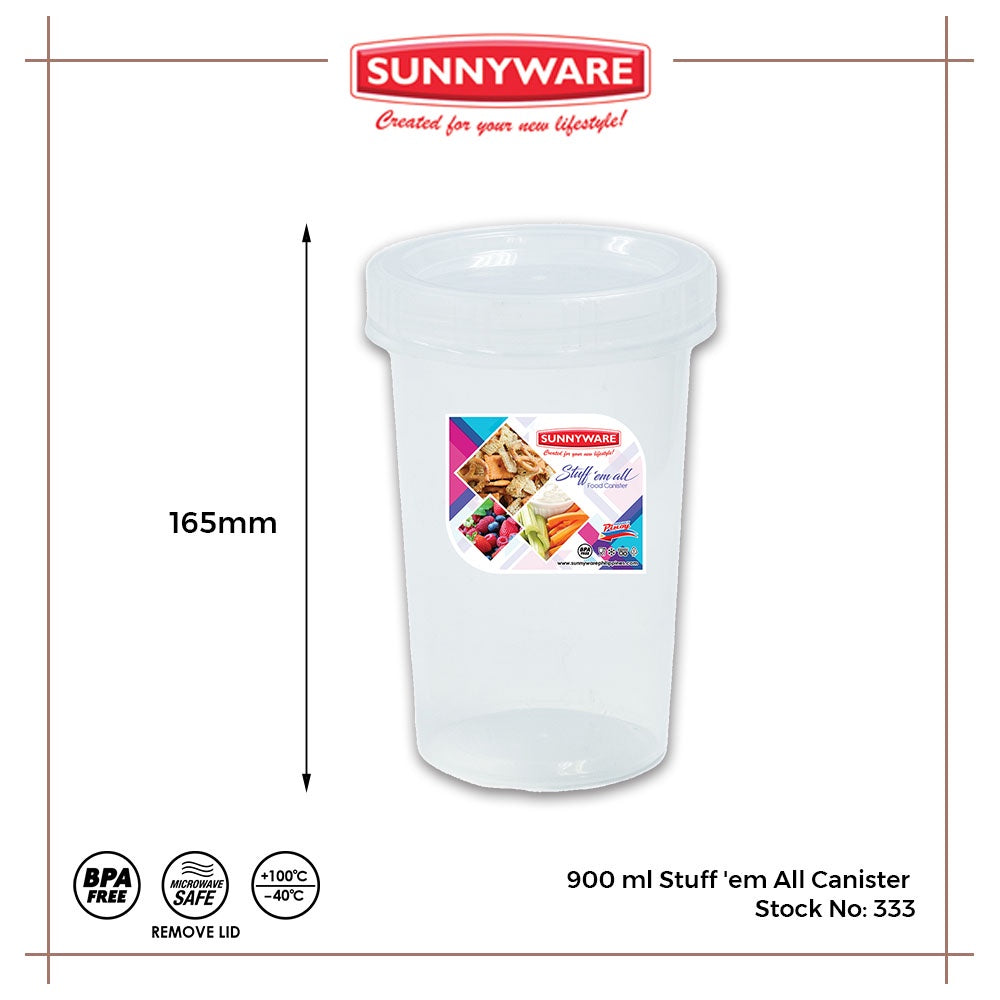 12pcs 900 ml Stuff 'em All Canister [Sunnyware 333] BPA Free | Plasticware | Canister | Food Storage