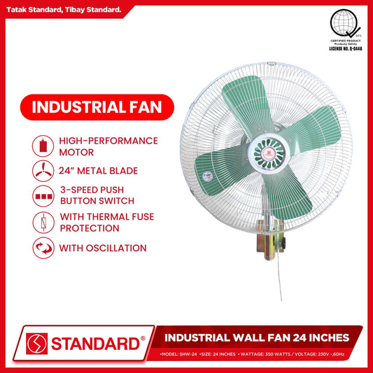 Standard Heavy Duty Industrial Wall Fan 24 Inches 350W