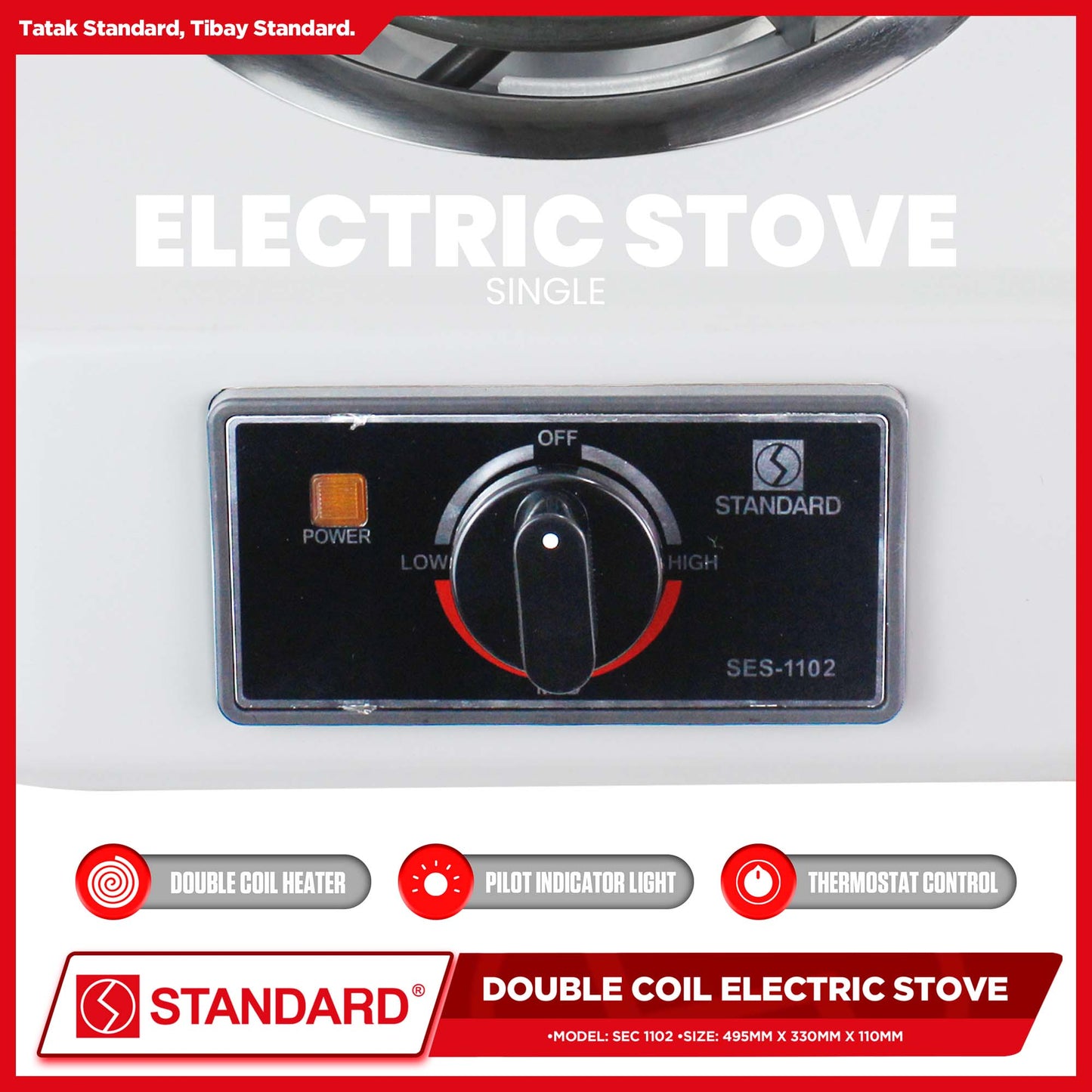 Standard Electric Stove Double Burner SEC-1102