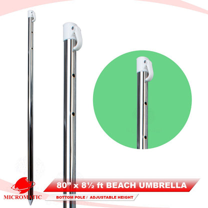 Micromatic 80 in Width x 8 1/2 ft Height, Square Beach Umbrella