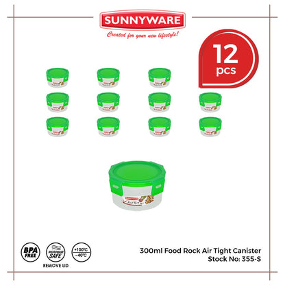 12pcs 300ml Food Rock Air Tight Canister [Sunnyware 355-S] | Plasticware |Kitchenware | Food Storage