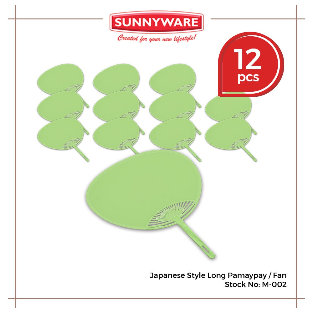 12pcs Japanese Style Long Pamaypay / Fan [Sunnyware M-002] | Plasticware | Householdware | Giveaways