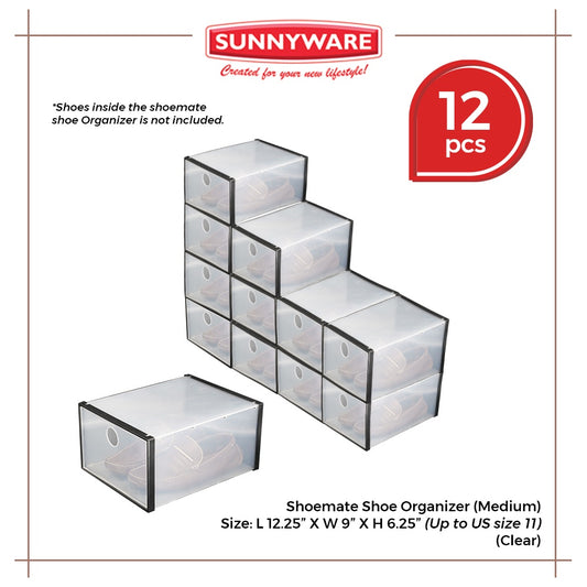 12 pcs Sunnyware 9759-M Shoemate Medium US size 11 shoe box | shoe mate shoebox organizer