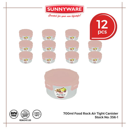 12pcs 700ml Food Rock Air Tight Canister [Sunnyware 356-1] | Plasticware |Kitchenware | Food Storage