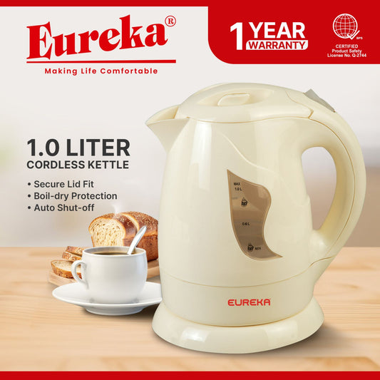 Eureka Electric Kettle Household Over Heat Protection Stainless Steel (Rotating)  1.0L & 1.7L