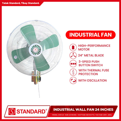 Standard Heavy Duty Industrial Wall Fan 24 Inches 350W