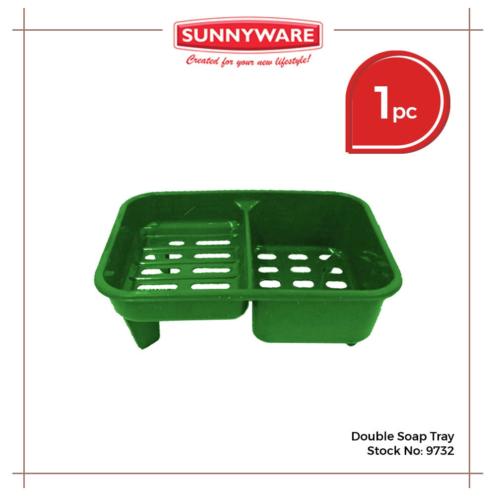 Sunnyware 9732 Double Soap Tray w/ drain for kichen laundry