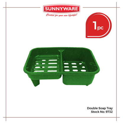 Sunnyware 9732 Double Soap Tray w/ drain for kichen laundry