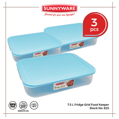 3pcs 7.5 L Fridge Grid Food Keeper [Sunnyware 825] | Plasticware | Kitchenware | Storage | BPA Free