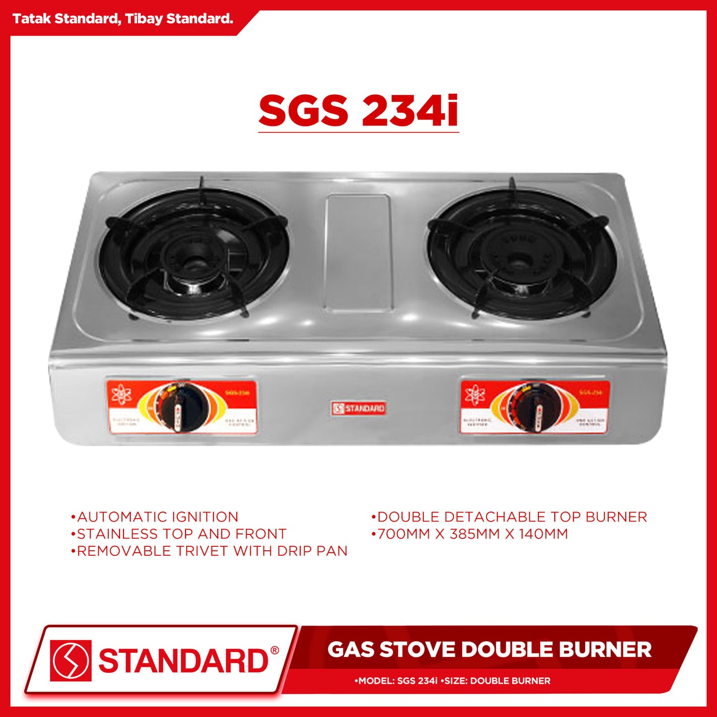 Standard Gas Stove Double Burner