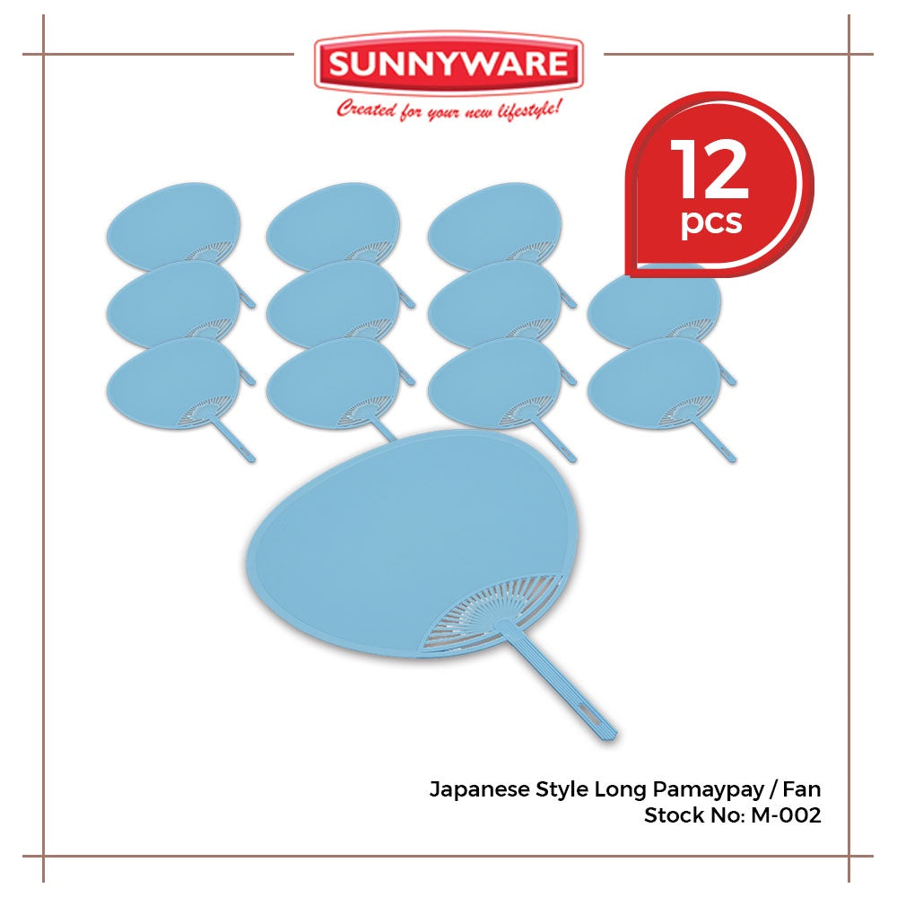 12pcs Japanese Style Long Pamaypay / Fan [Sunnyware M-002] | Plasticware | Householdware | Giveaways