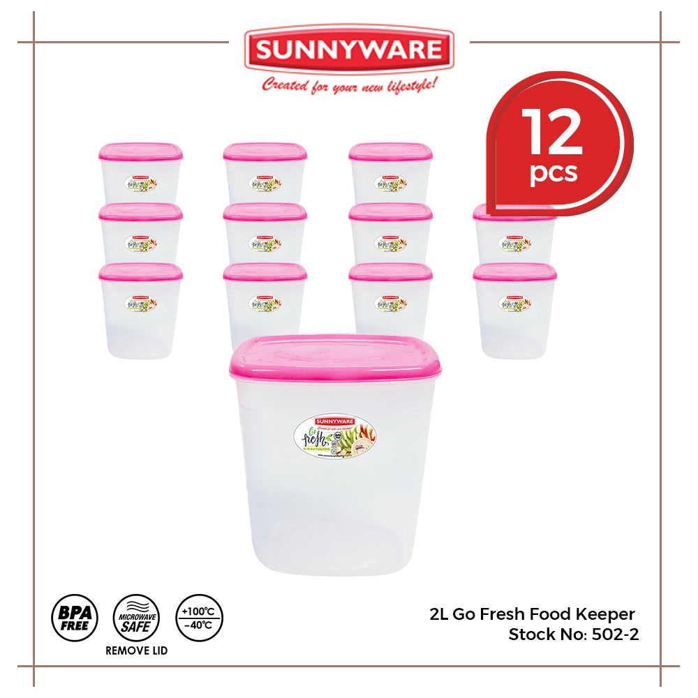 12pcs 2L Go Fresh Food Keeper [Sunnyware 502-2] | Plasticware | Kitchenware | Storage | BPA Free