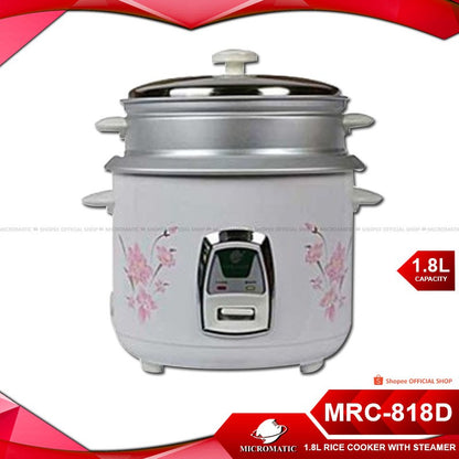 Micromatic MRC-818D Rice Cooker 1.8L Good for 10-12 Persons_White