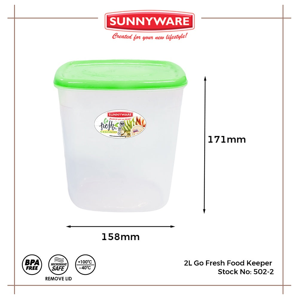 12pcs 2L Go Fresh Food Keeper [Sunnyware 502-2] | Plasticware | Kitchenware | Storage | BPA Free