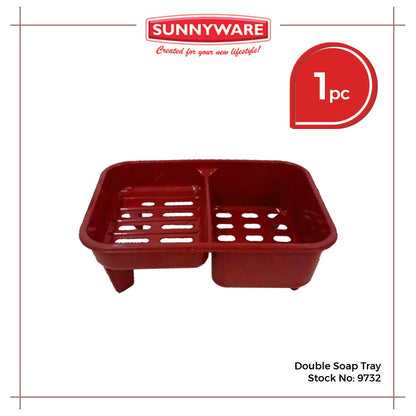 Sunnyware 9732 Double Soap Tray w/ drain for kichen laundry