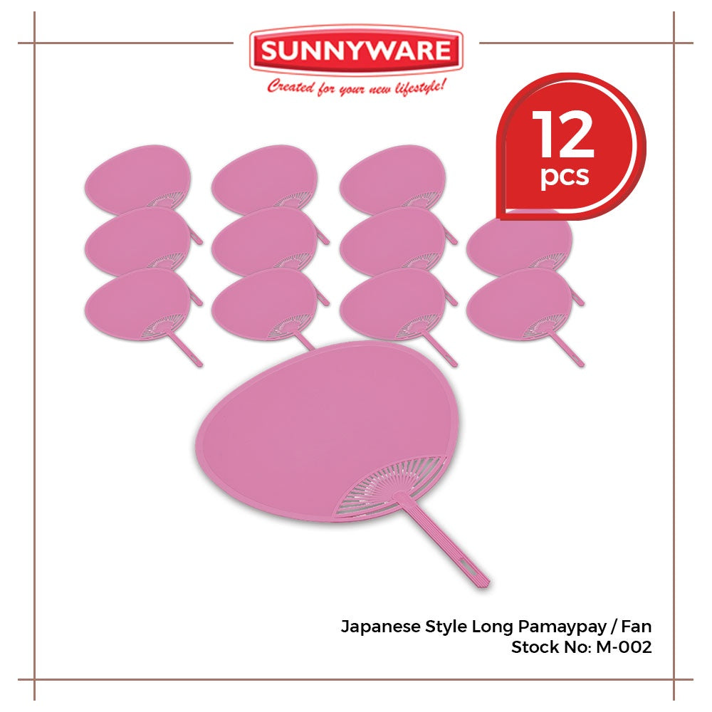 12pcs Japanese Style Long Pamaypay / Fan [Sunnyware M-002] | Plasticware | Householdware | Giveaways