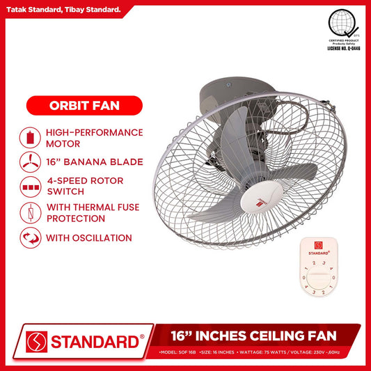 Standard Orbit Fan 16" Plastic Banana Type Blade SOF-16B