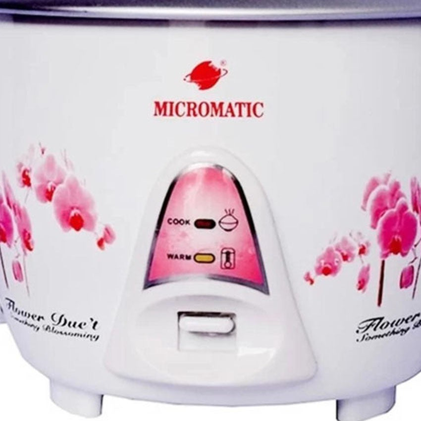 Micromatic MRC-10 Rice Cooker 1.8L 700w Flower Design_White