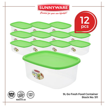 12pcs 9L Go Fresh Food Container [Sunnyware 511] | Plasticware | Kitchenware | Storage | BPA Free