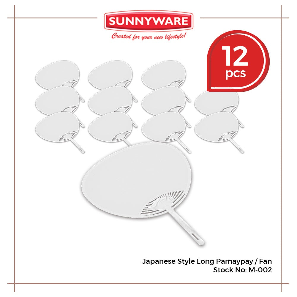 12pcs Japanese Style Long Pamaypay / Fan [Sunnyware M-002] | Plasticware | Householdware | Giveaways